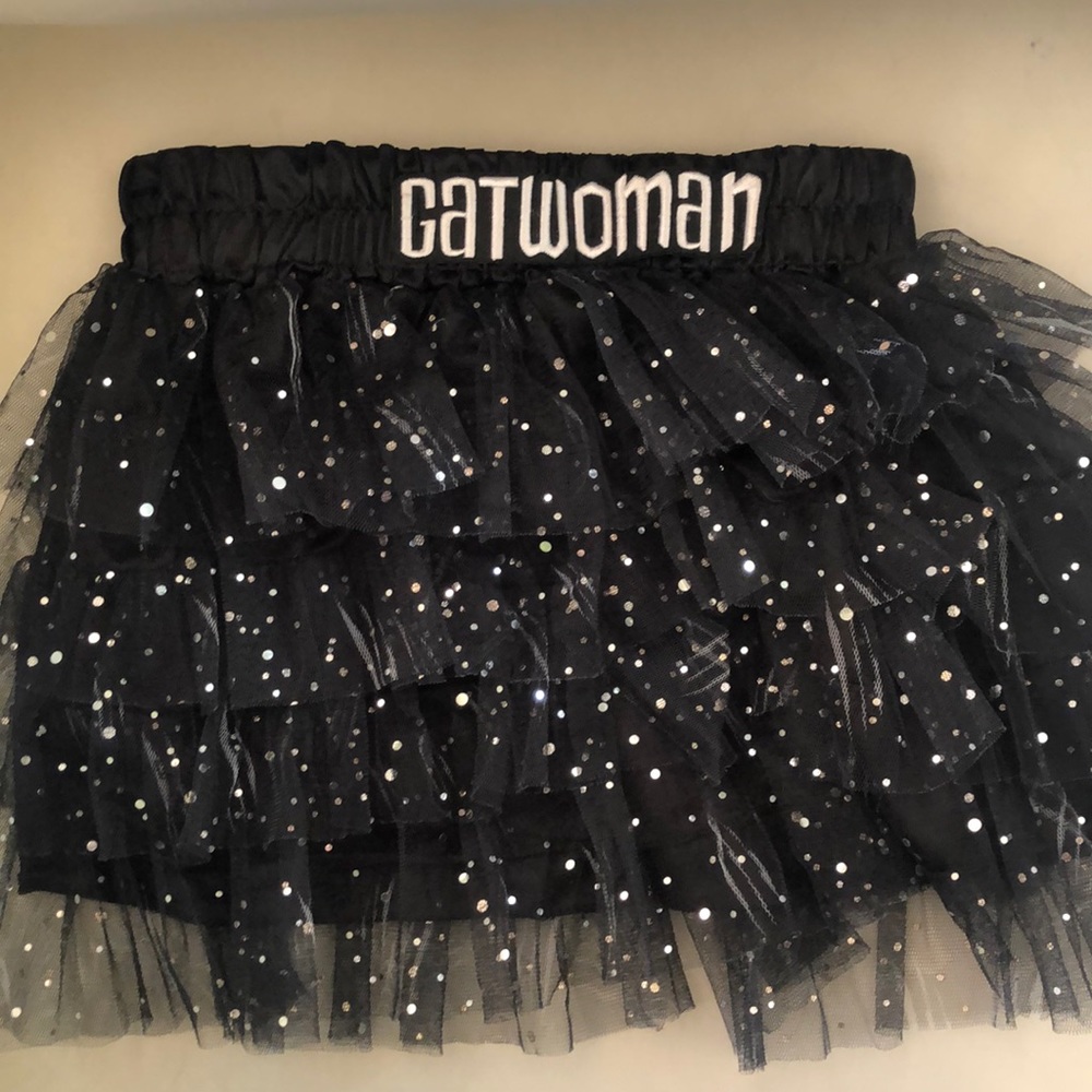 DC Comics “Catwoman” Black skirt with Sequins- one size